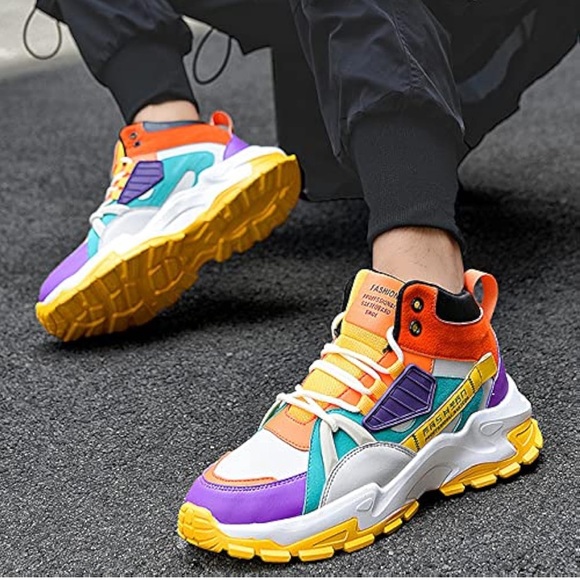 Colorful high-top sneakers for men - Picture 4 of 15
